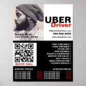Poster Photo personnalisée, Conducteur Uber - Tarifs (Devant)