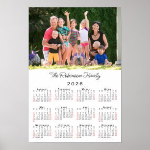 Poster Photo personnalisée et nom 2026 Calendrier