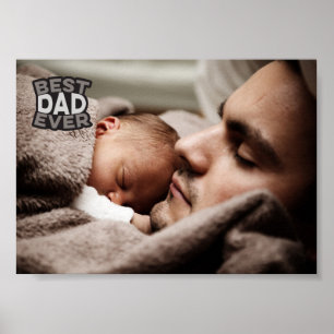 Poster Photo personnalisée Meilleur papa jamais