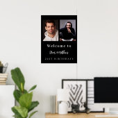 Poster Photo personnalisée noir amis blancs anniversaire  (Bureau à domicile)