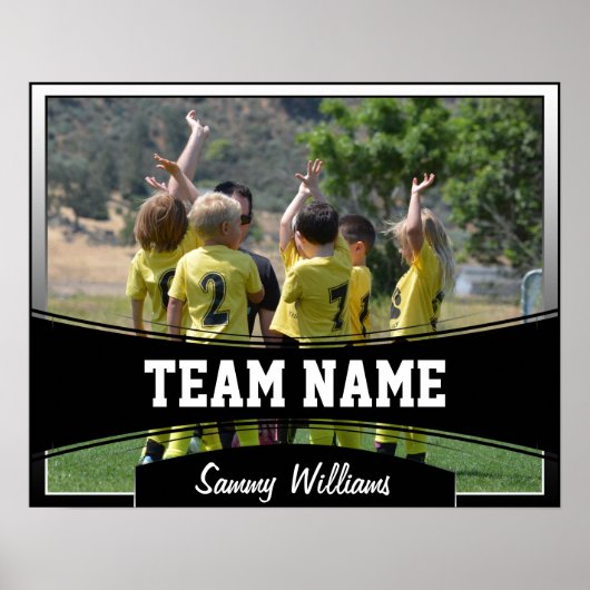 Poster Photo personnalisée, nom de l'équipe et nom du jou (Devant)