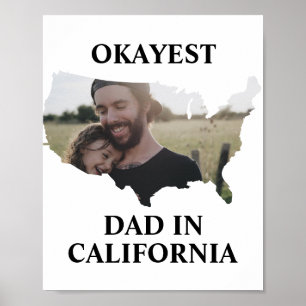 Poster Photo personnalisée USA Okayest papa Fête des père