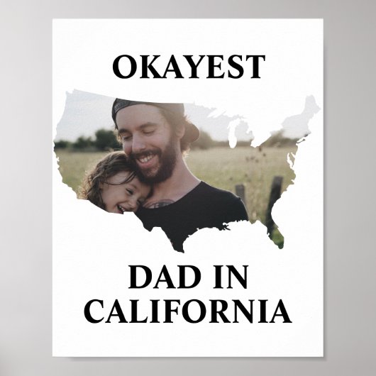 Poster Photo personnalisée USA Okayest papa Fête des père (Devant)