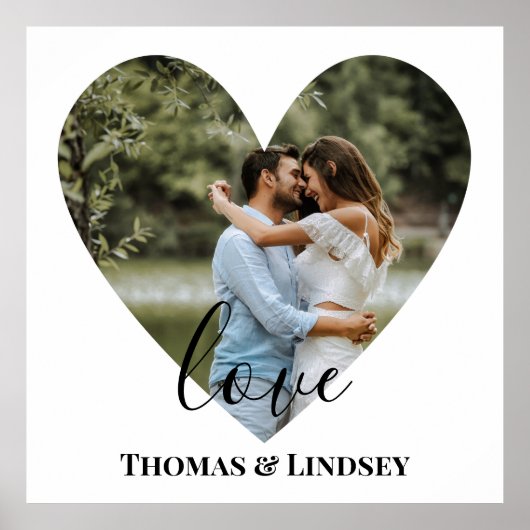 Poster Photo personnelle Heart Frame Modern Calligraphy (Devant)