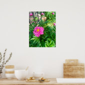 Poster photo Pink Peony Flower de Black Fence (Cuisine)