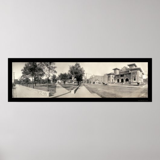 Poster Photo Plaza Pensacola FL 1909 (Devant)