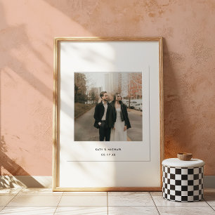 Poster Photo Polaroid minimaliste de couple avec noms