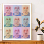 Poster Photo Pop art | Trendy Retro Color Block<br><div class="desc">A custom photo pop art photo poster to upload your favourite photograph which is overlayed by a range of colourful transparents overlays in pastel shades of pink,  blue,  green,  yellow orange and purple !</div>