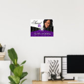 Poster Photo Purple Parties scintillant Sweet 16 16th Bir (Bureau à domicile)
