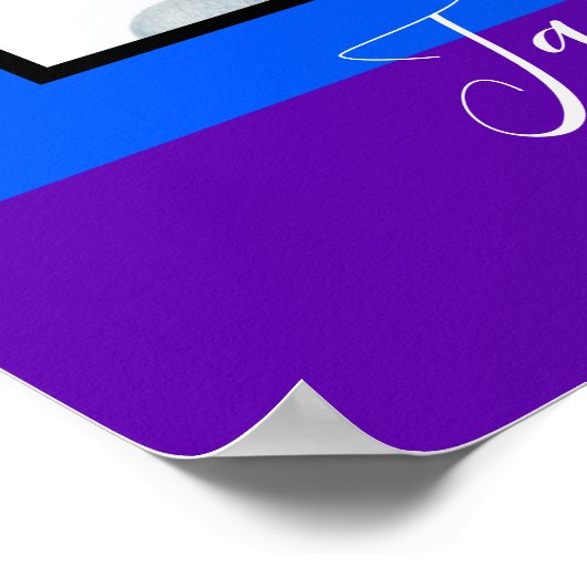 Poster Photo rayé arc-en-ciel Bienvenue à notre mariage L (Coin)