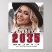 Poster Photo Red Graduation Party Sign (Devant)