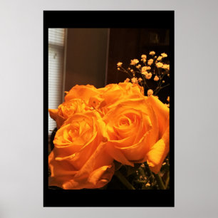 Poster Photo Roses Jaunes