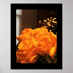 Poster Photo Roses Jaunes