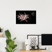 Poster photo Rouge blanc Fireworks (Bureau à domicile)