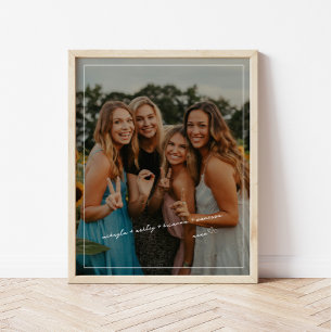 Poster Photo souvenir minimal de meilleurs amis en écritu