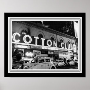 Poster Photo vintage 16 x 20 de club de coton de B&W