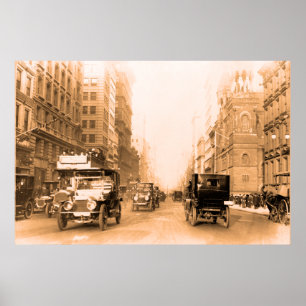 Poster Photo vintage de la Cinquième Avenue New York 1913