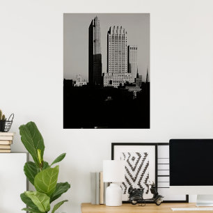 Poster Photo vintage de la skyline de New York par Alfred