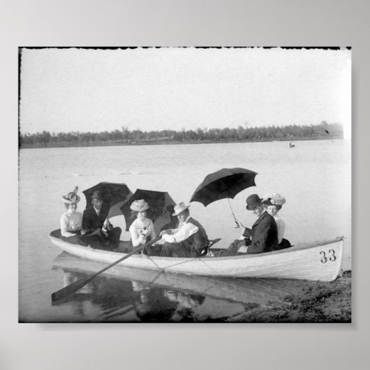 Poster Photo vintage sur le lac (Devant)
