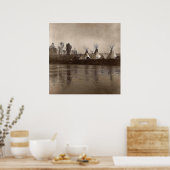 Poster Photo vintage Village indien Teepee (Cuisine)