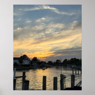 Poster photo Waterscape Sunset