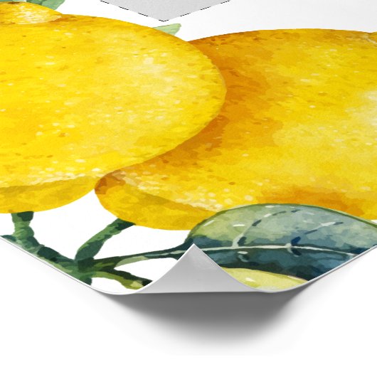 Poster Photobooth de mariage Citrons Branchés (Coin)