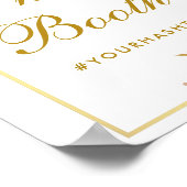 Poster Photobooth de mariage floral Bourgogne Or (Coin)