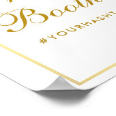 Poster Photobooth de mariage or rose floral (Coin)