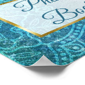 Poster Photobooth de mariage panneau bleu mandala (Coin)