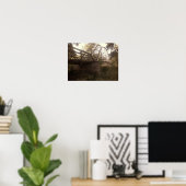 Poster Photograph of an old, rusty iron truss bridge  (Bureau à domicile)