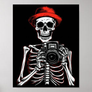 Poster Photographe Costume Halloween Skeleton Lover