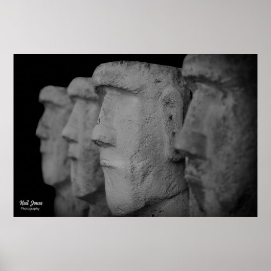 Poster Photographe de four stone heads poster. (Devant)