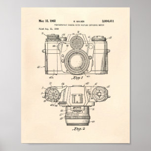 Poster Photographic Camera 1959 Patent Art - Old Peper