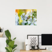 Poster Photographie abstraite de fleur de géranium blanc (Bureau à domicile)