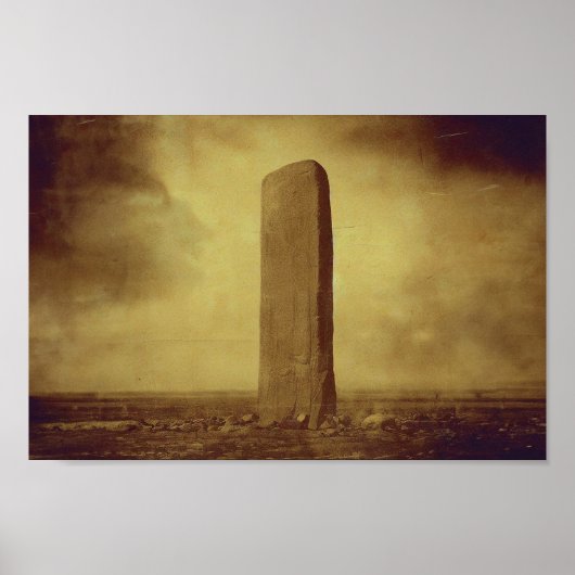Poster Photographie ancienne d'un monolithe sur Mars (Devant)