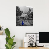 Poster Photographie créative noire et blanche (Bureau à domicile)