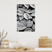 Poster Photographie d'art fine en noir et blanc de feuill (Cuisine)