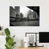 Poster Photographie de Black and White Chicago View (Bureau à domicile)
