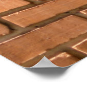 Poster Photographie de closeup de mur de briques brunes (Coin)
