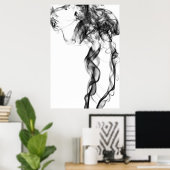 Poster Photographie de fumée - Noir (Bureau à domicile)