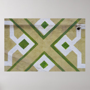 Poster Photographie de gros plan textile Brown, blanc et