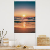 Poster Photographie de la plage du coucher du soleil #1 (Cuisine)