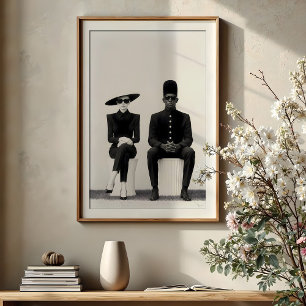 Poster Photographie de mode monochrome chic couple
