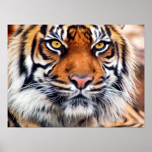 Poster Photographie de Peinture de tigre de Sibérie (Devant)