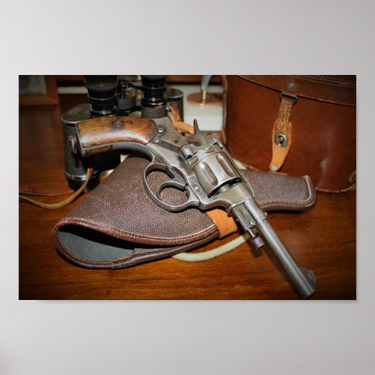 Poster Photographie de revolver de Nagant très cool (Devant)