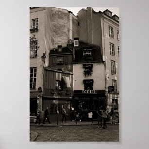 Poster photographie de rue en noir et blanc à paris