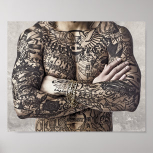 Poster Photographie de tatouage sur corps masculin