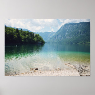 Poster Photographie de voyage - lac et montagnes - la