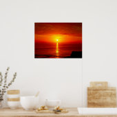 Poster Photographie du lever du soleil de l'océan Rouge (Cuisine)