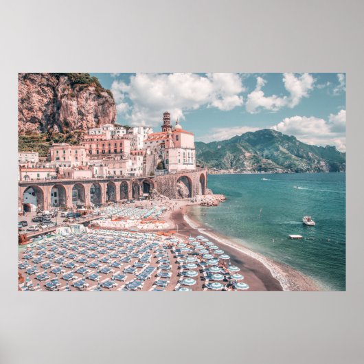 Poster Photographie du pastel de la côte d'Amalfi (Devant)